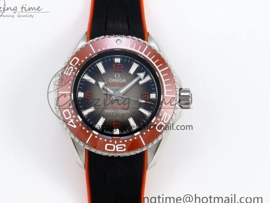 0126 Premium SEAMASTER PLANET OCEAN 6000M ULTRA DEEP 45.5MM SS TF 1:1 BEST EDITION GRAY DIAL ORANGE BEZEL ON RUBBER STRAP A 7761